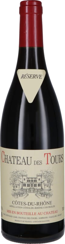 Chateau des Tours (Reynaud) Cotes du Rhone Rouge 2019 Front Bottle Shot