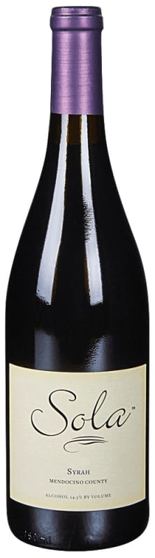 Sola Mendocino County Syrah 2015 Front Bottle Shot