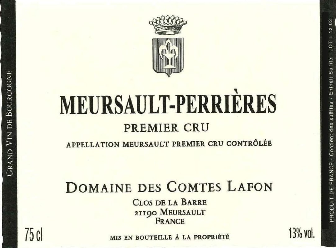 Domaine des Comtes Lafon Meursault Perrieres Premier Cru 2023 Front Label