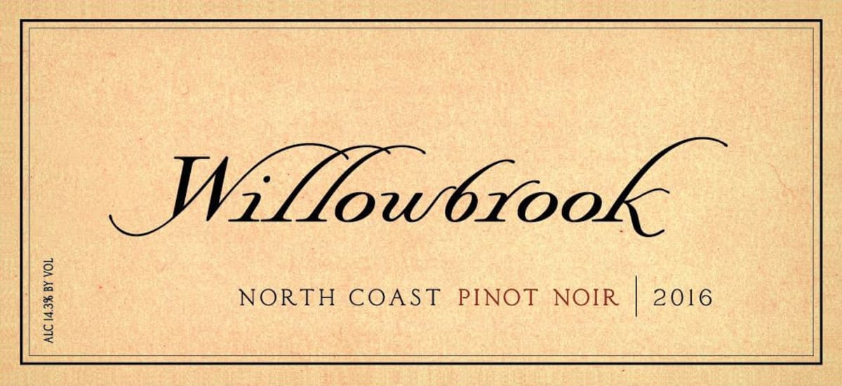 Willowbrook Cellars North Coast Pinot Noir 2016 Front Label