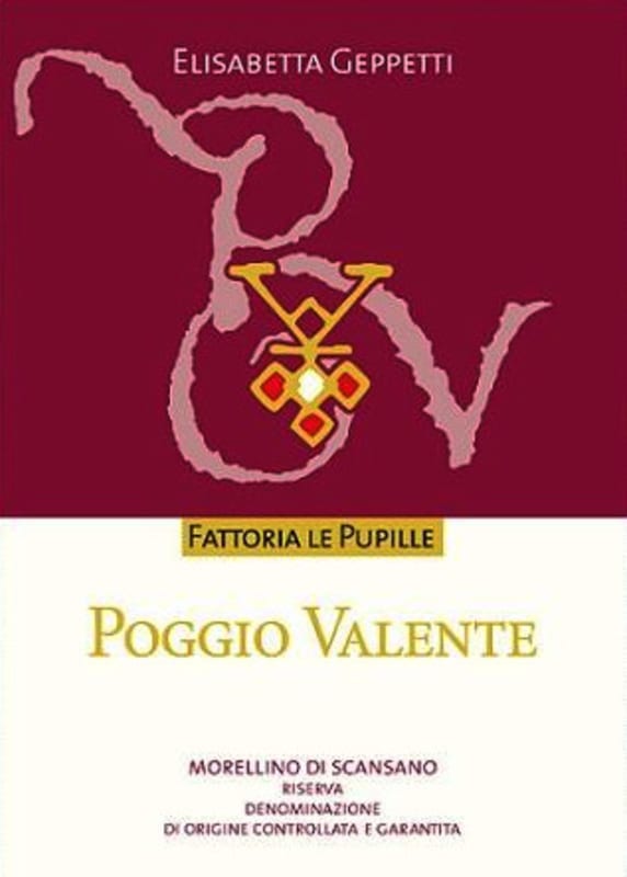 Fattoria Le Pupille Morellino di Scansano Poggio Valente Riserva 2010 Front Label