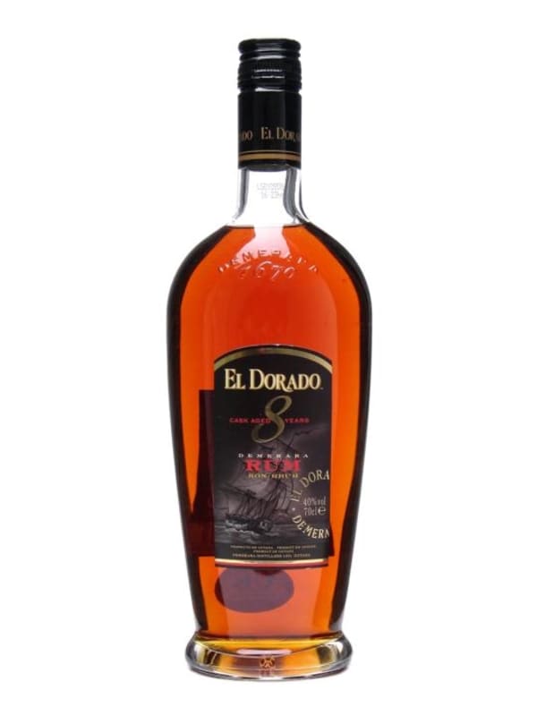El Dorado 8 Year Rum Front Bottle Shot