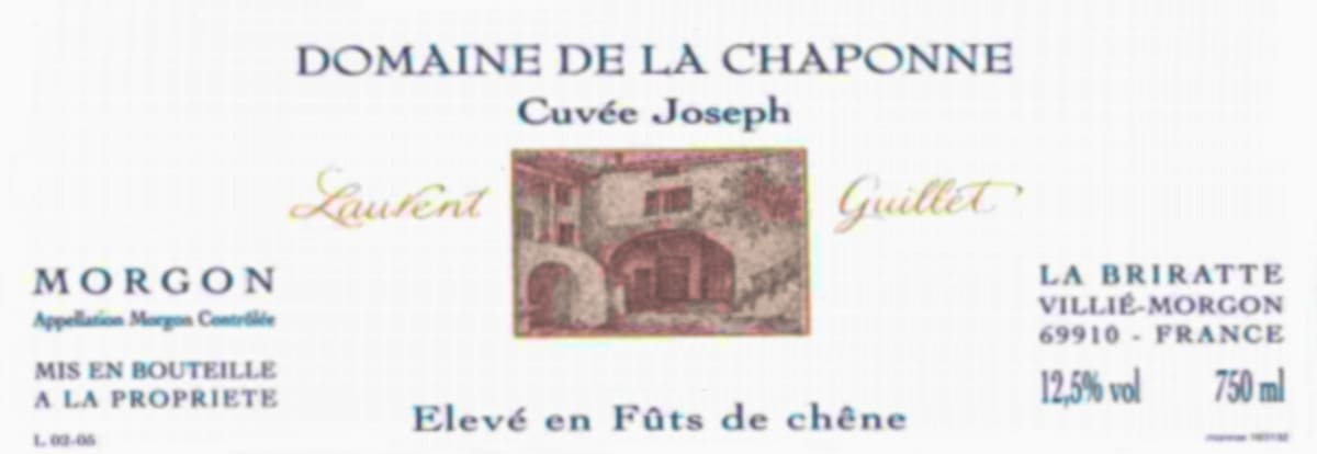 Domaine de la Chaponne Morgon Cuvee Joseph 2009 Front Label