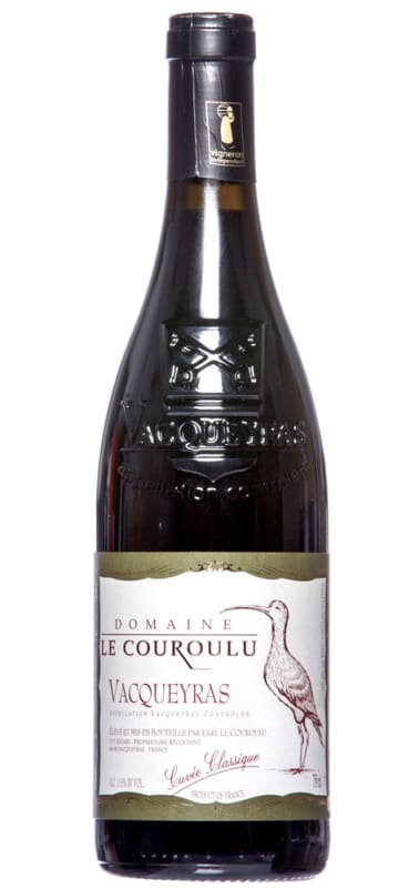 Domaine le Couroulu Vacqueyras Cuvee Classique 2020 Front Bottle Shot