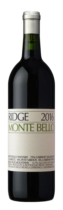Ridge Monte Bello 2016 Front Bottle Shot