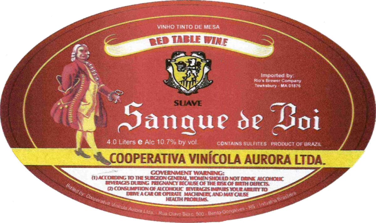 Vinicola Aurora Sangue de Boi Suave Front Label