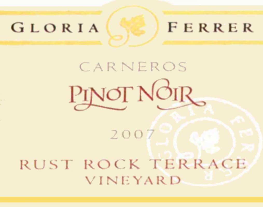 Gloria Ferrer Rust Rock Terrace Vineyard Pinot Noir 2007 Front Label