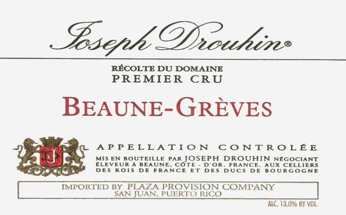 Joseph Drouhin Beaune Greves Premier Cru 2005 Front Label