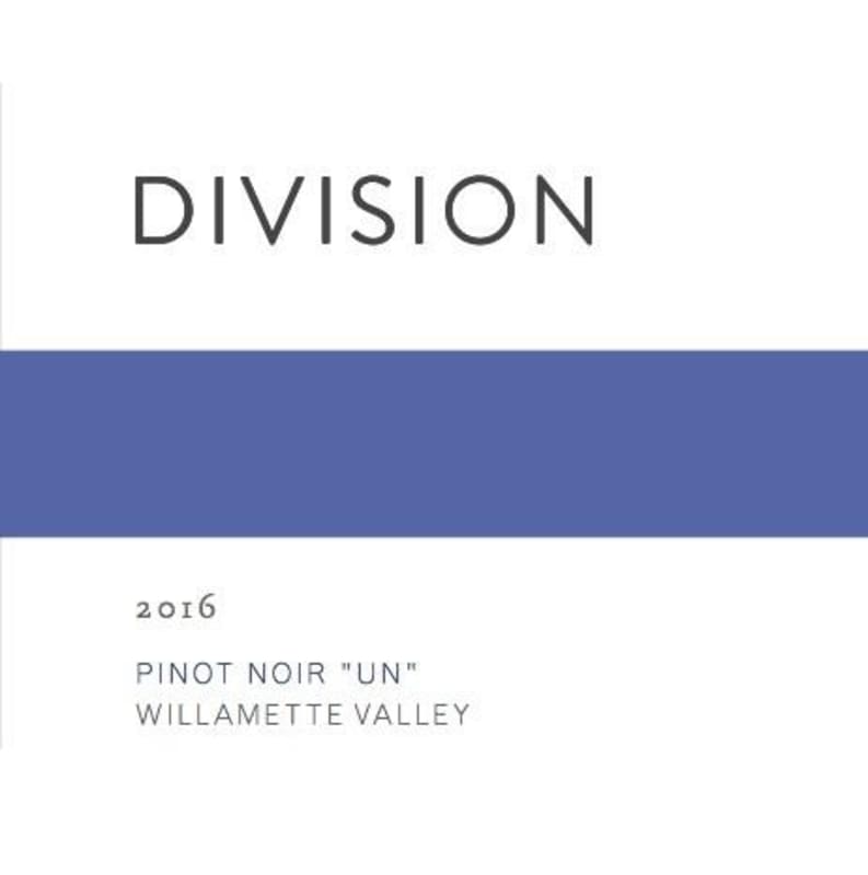 Division Wine Co. Pinot Noir UN 2016 Front Label
