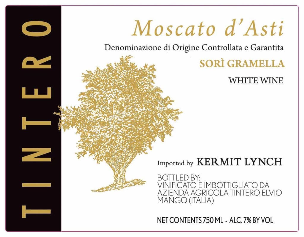 Cantine Elvio Tintero Moscato d'Asti Sori Gramella 2016 Front Label