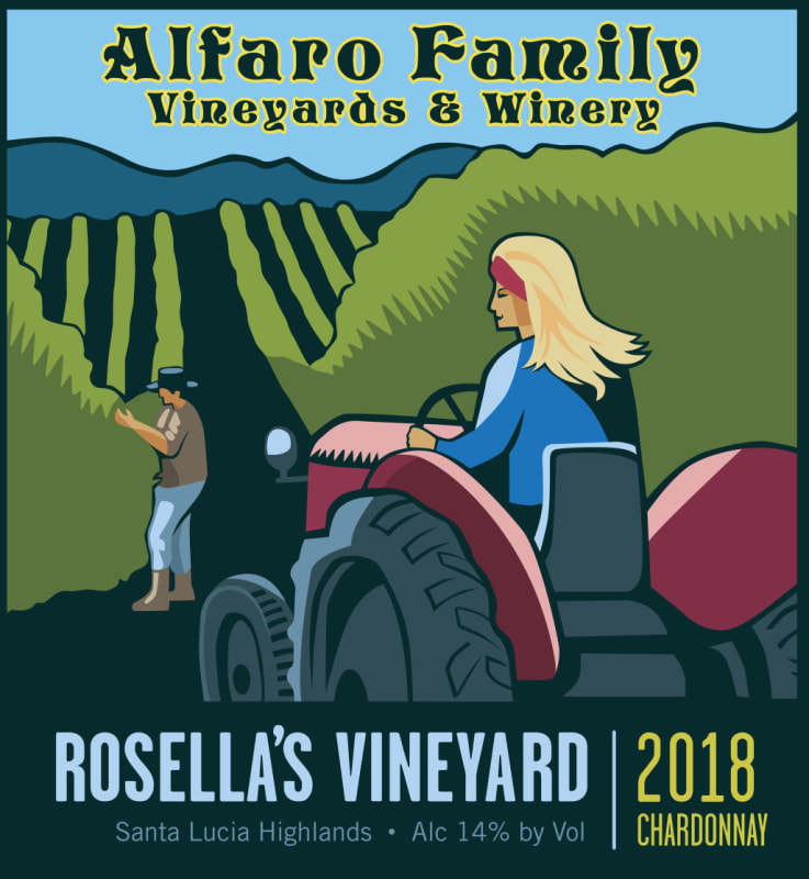 Alfaro Family Rosella's Vineyard Chardonnay 2018 Front Label