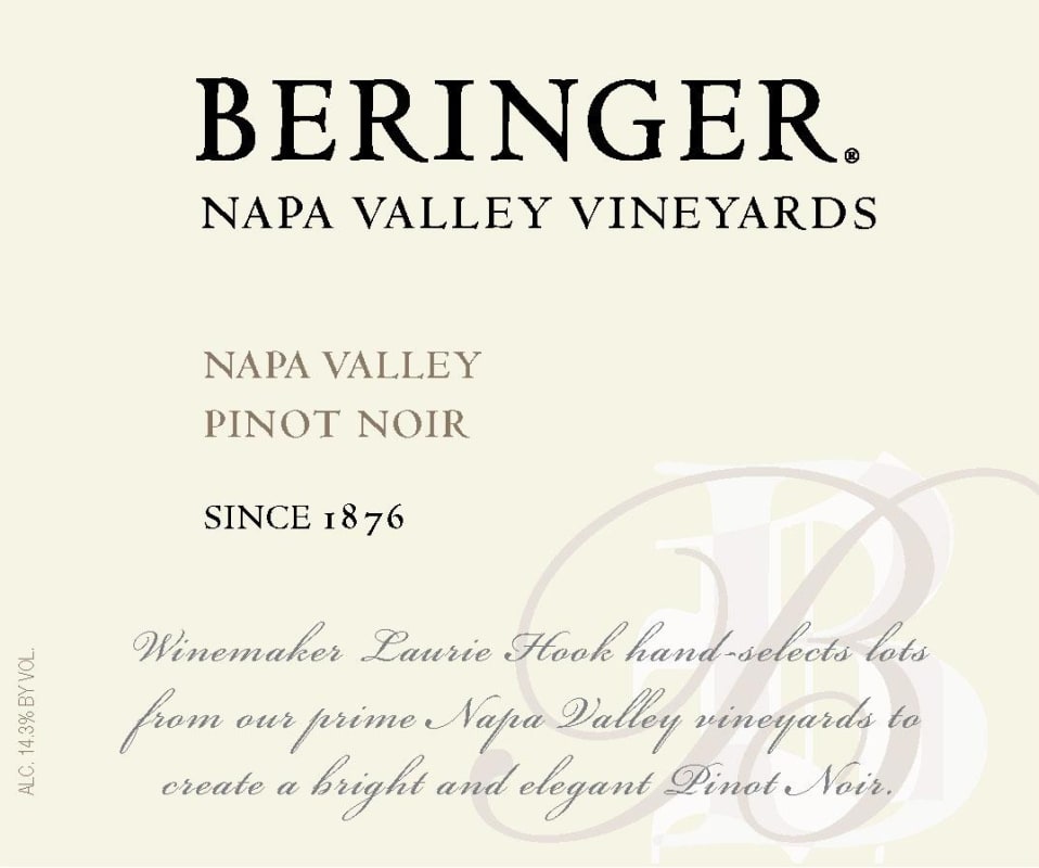 Beringer Napa Valley Pinot Noir 2008 Front Label