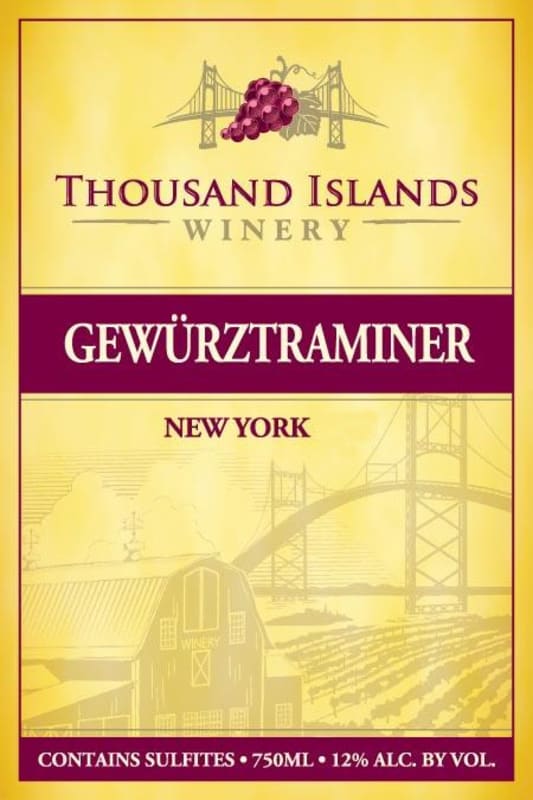 Thousand Islands Winery Gewurztraminer 2014 Front Label