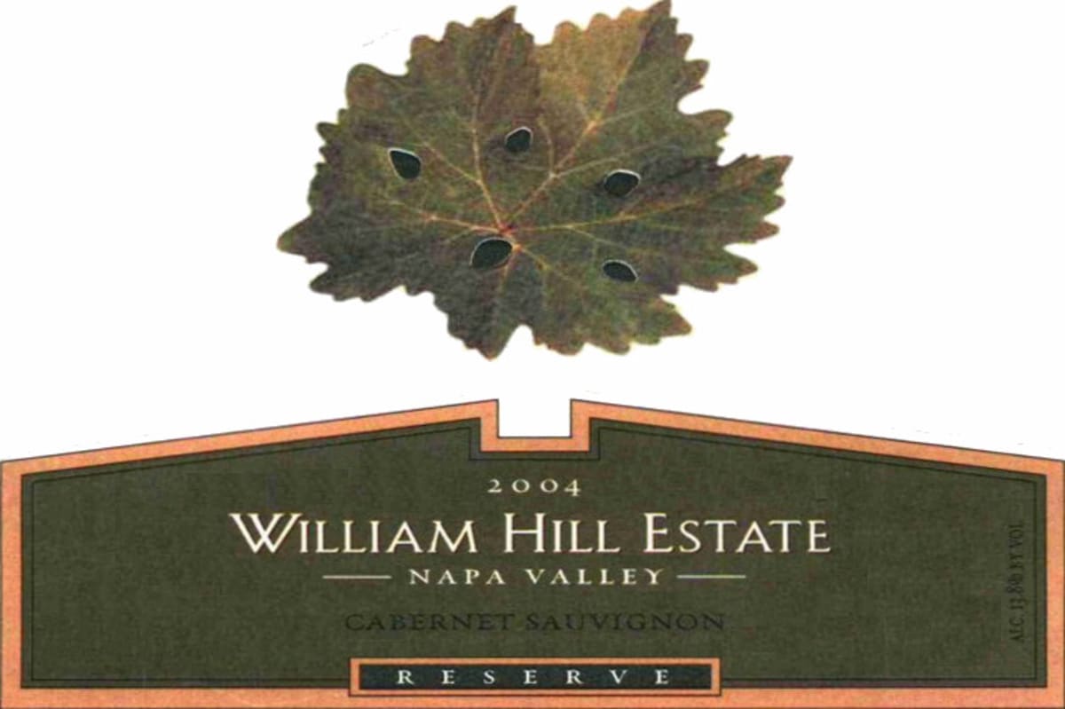 William Hill Reserve Cabernet Sauvignon 2004 Front Label