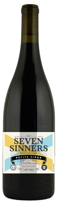 Seven Sinners The Ransom Petite Sirah 2015 Front Bottle Shot