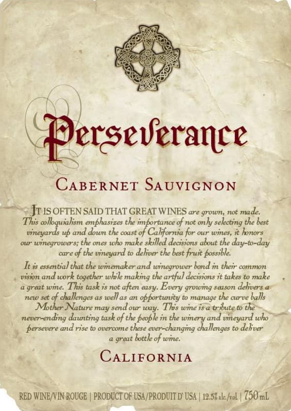 Perseverance Estate 2016 Front Label