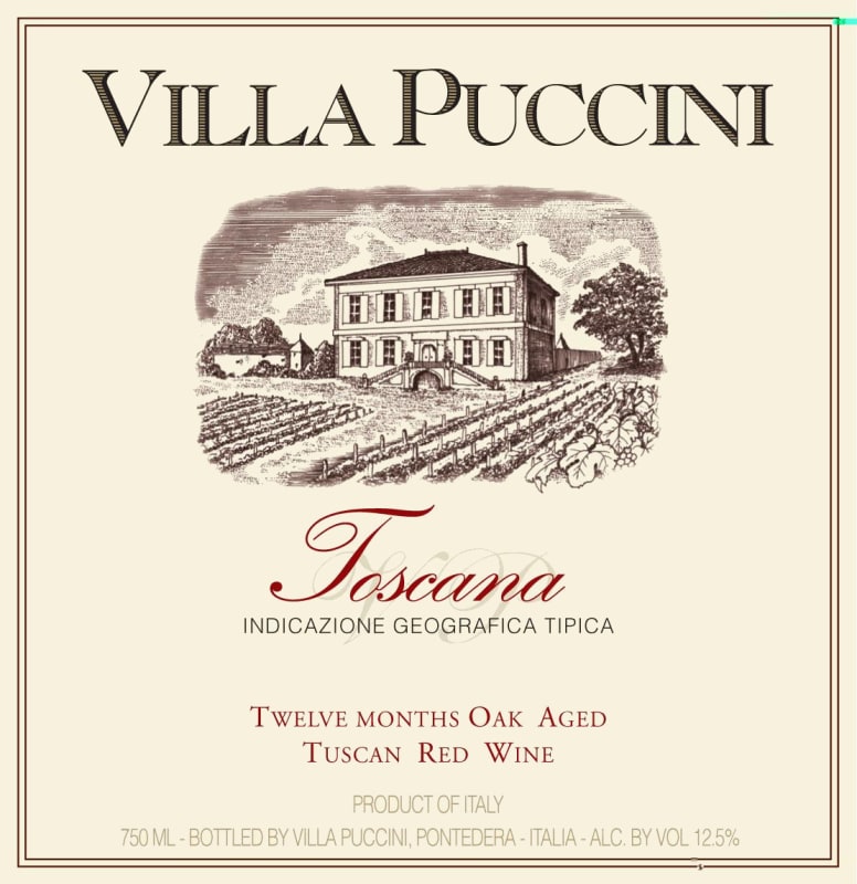 Villa Puccini Toscana Rosso 2011 Front Label