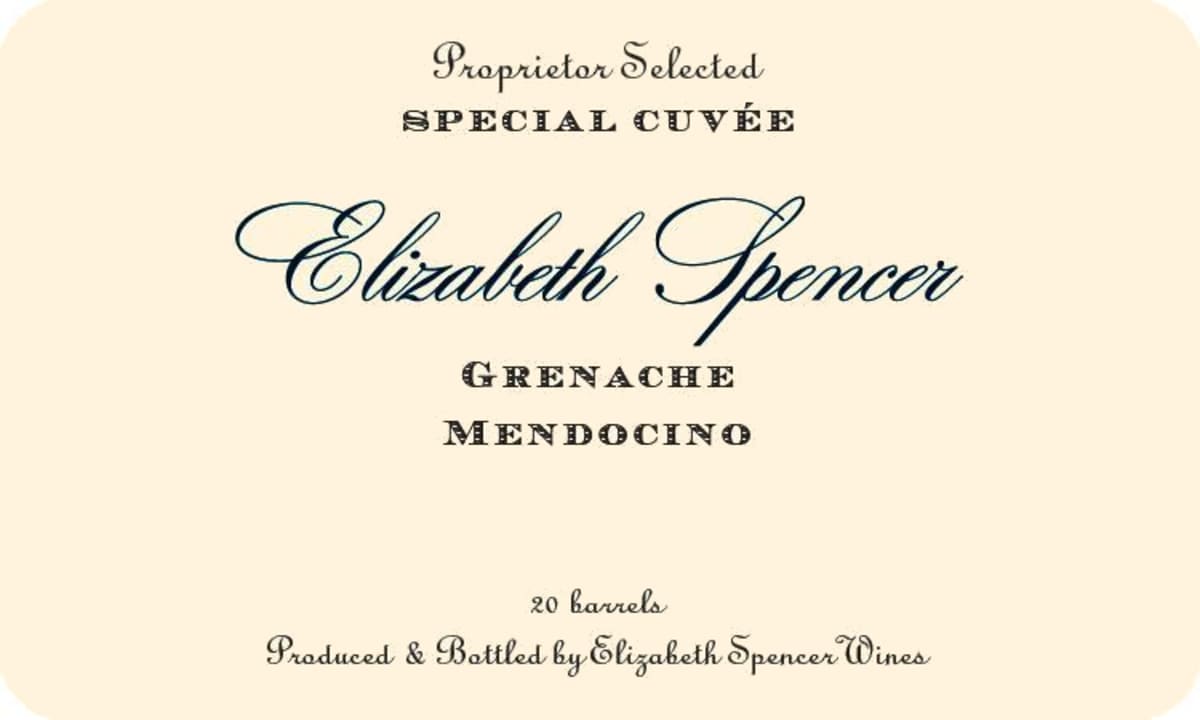 Elizabeth Spencer Spencer Special Cuvee Grenache 2014 Front Label