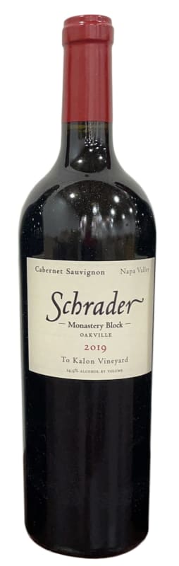 Schrader Monastery Block To Kalon Vineyard Cabernet Sauvignon 2019 Front Bottle Shot