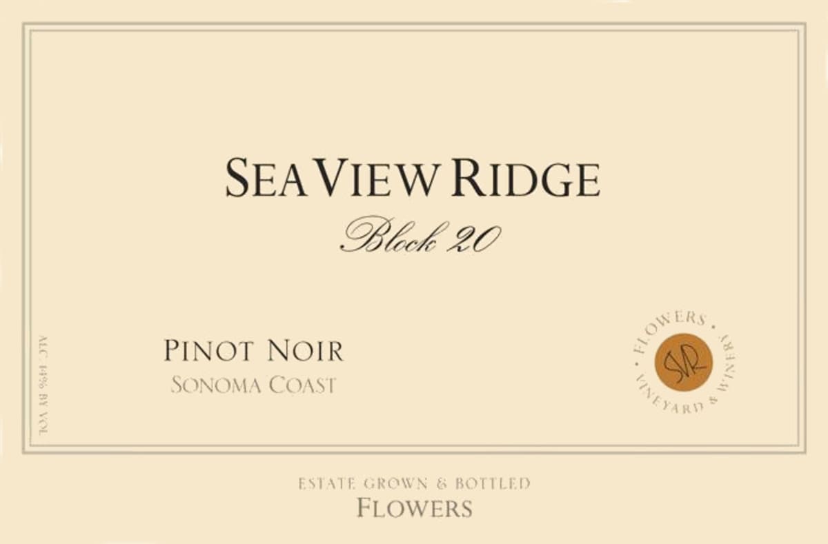Flowers Sea View Ridge Block 20 Pinot Noir 2011 Front Label