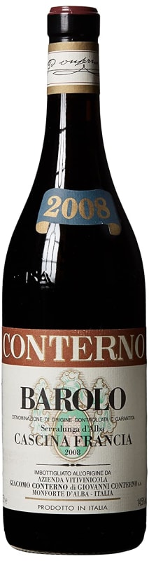 Giacomo Conterno Cascina Francia Barolo 2008 Front Bottle Shot