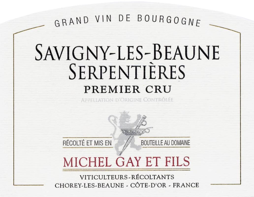 Michel Gay & Fils Savigny les Beaune Serpentieres Premier Cru 2015 Front Label