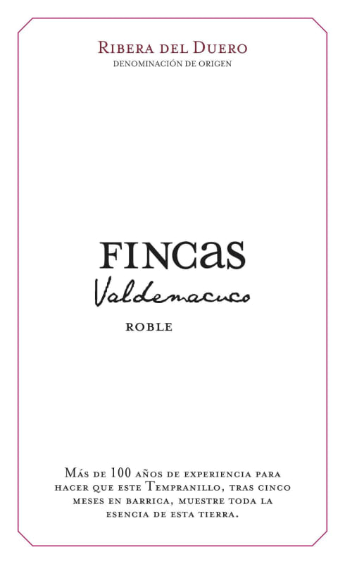 Bodegas Valdemar Finca Valdemacuco Roble 2013 Front Label