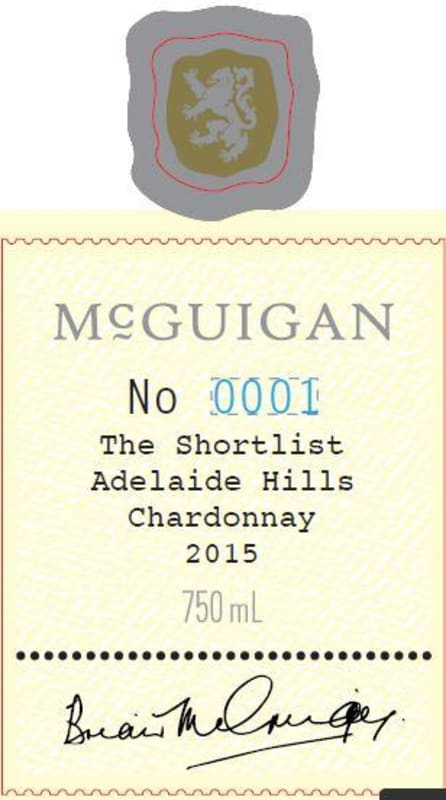 McGuigan Brothers McGuigan The Shortlist Chardonnay 2015 Front Label