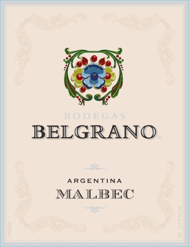 Bodegas Belgrano Malbec Front Label