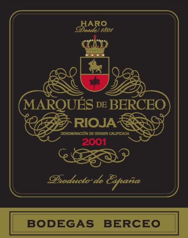 Grupo Berceo Marques de Berceo 2001 Front Label