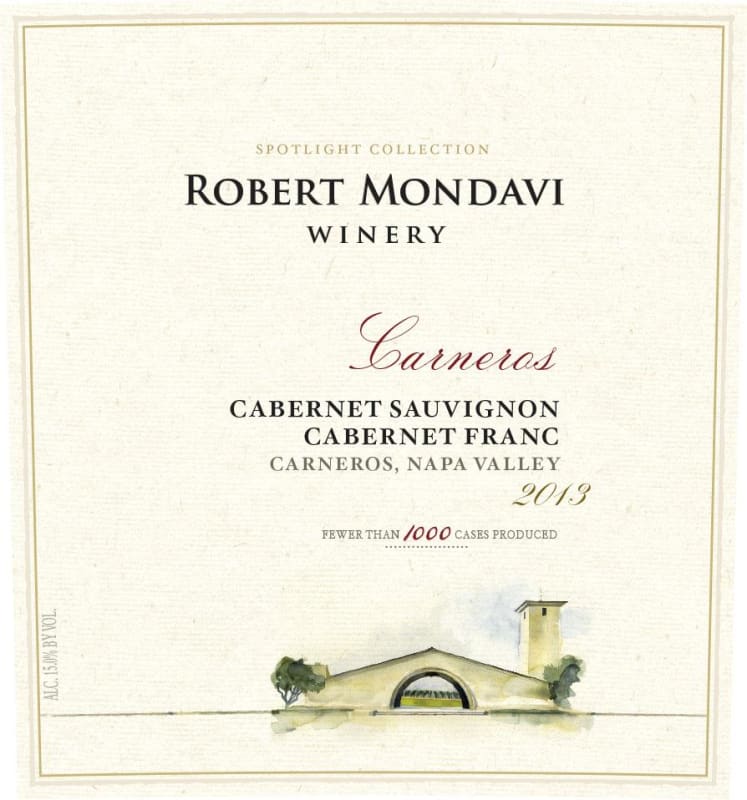 Robert Mondavi Spotlight Collection Carneros Cabernet Sauvignon Cabernet Franc 2013 Front Label
