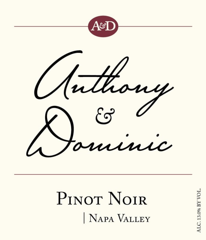 Anthony & Dominic Napa Valley Pinot Noir 2015 Front Label