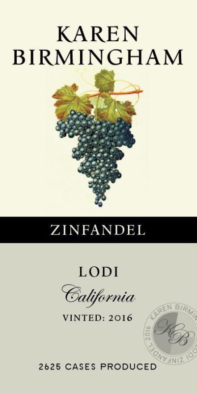 Karen Birmingham Zinfandel 2016 Front Label