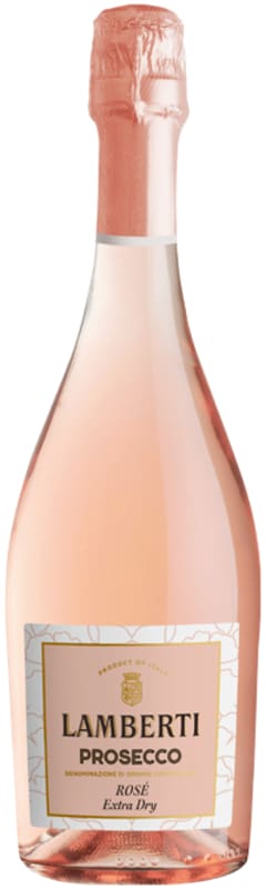Lamberti Prosecco Rose Extra Dry 2022 Front Bottle Shot