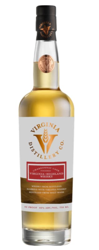 Virginia Distillery Co. Chardonnay Cask Finished Whisky Front Bottle Shot