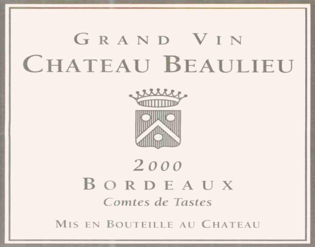 Chateau Beaulieu Comtes de Tastes (1.5 Liter Magnum) 2000 Front Label