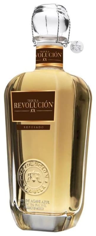 Revolucion Reposado Tequila Front Bottle Shot