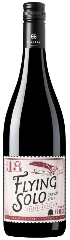 Domaine Gayda Flying Solo Grenache Syrah 2018 Front Bottle Shot