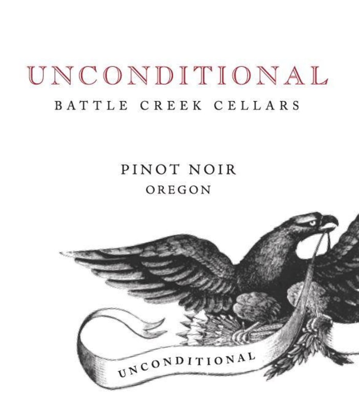 Battle Creek Cellars Unconditional Pinot Noir 2015 Front Label