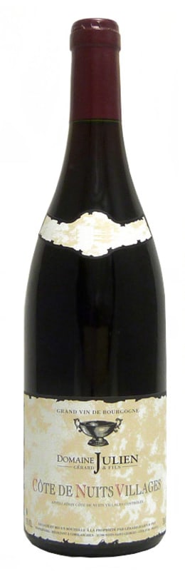 Domaine Julien Cotes de Nuits Villages 2017 Front Bottle Shot