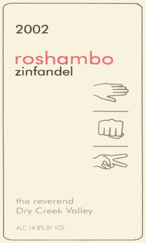 Roshambo The Reverend 2002 Front Label
