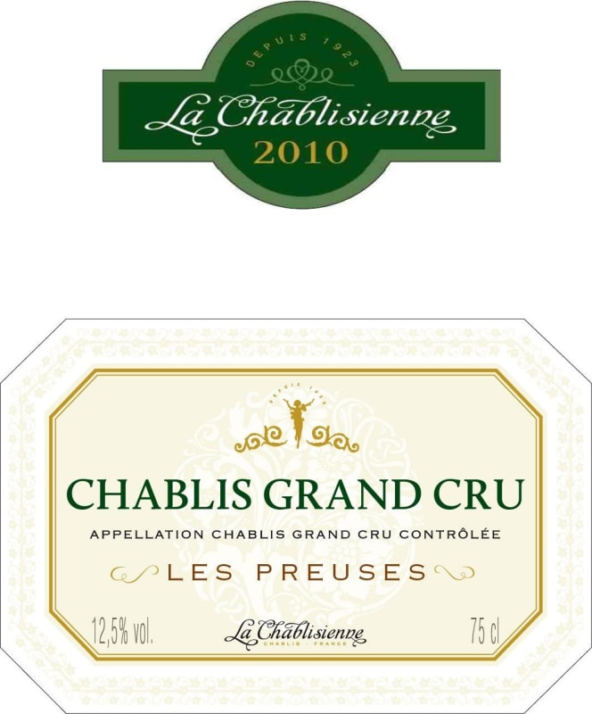 La Chablisienne Chablis Les Preuses Grand Cru 2010 Front Label