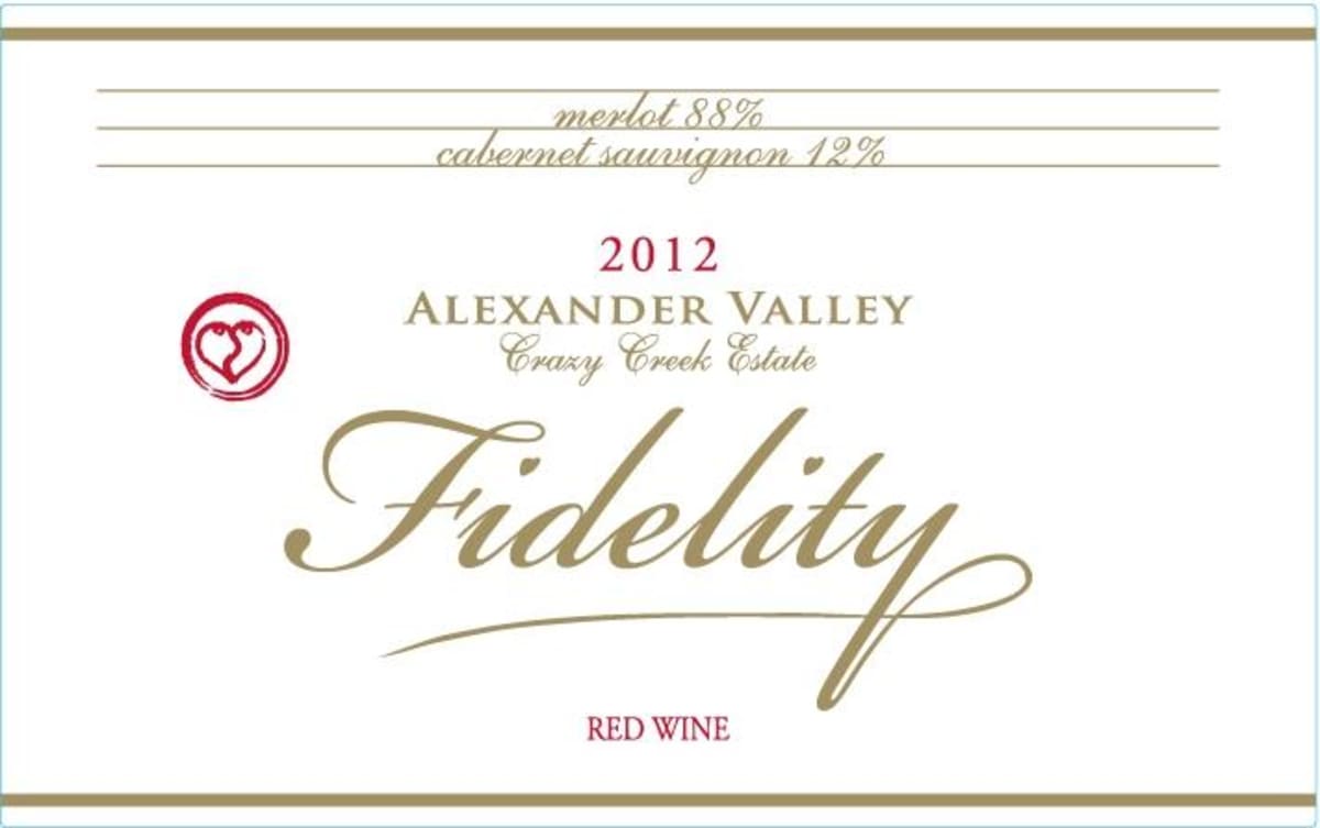 Fidelity Crazy Creek Estate Merlot 2012 Front Label