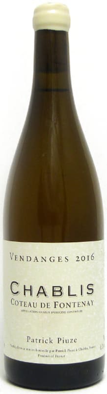 Patrick Piuze Chablis Coteau de Fontenay 2016 Front Bottle Shot