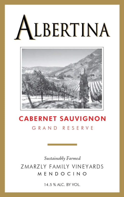 Albertina Wine Cellars Grand Reserve Cabernet Sauvignon 2014 Front Label