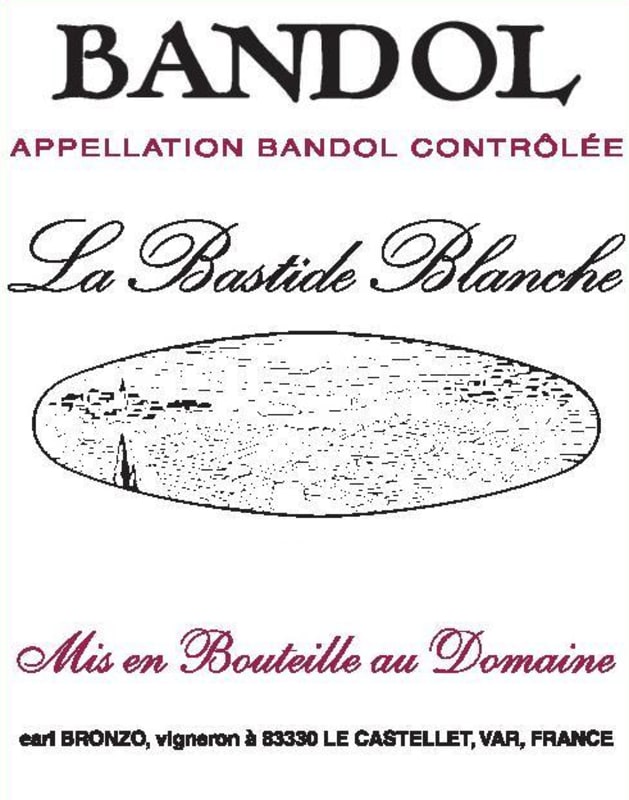 La Bastide Blanche Bandol Rouge 2015 Front Label