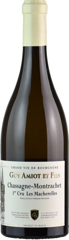 Guy Amiot Chassagne-Montrachet Les Macherelles Premier Cru 2018 Front Bottle Shot