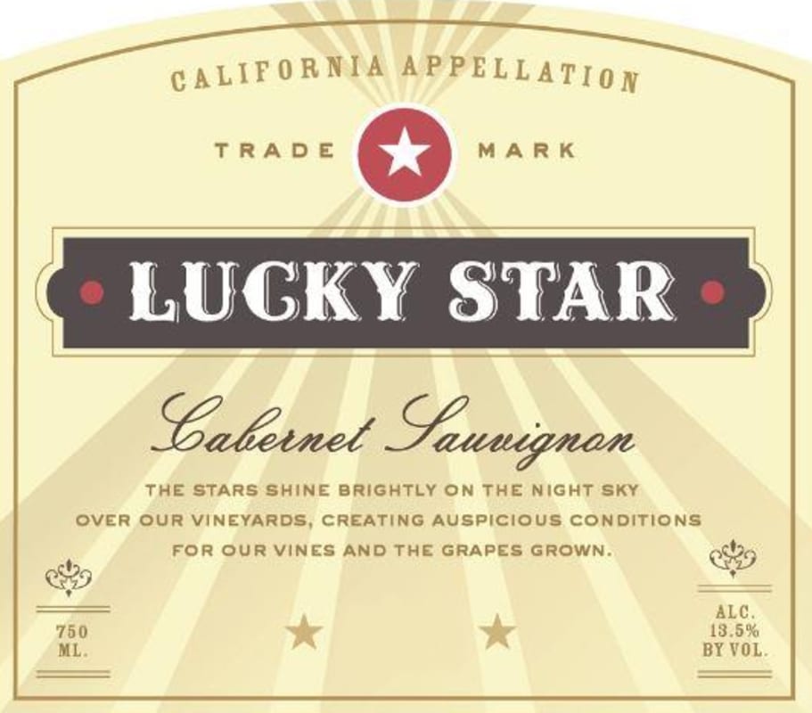 Lucky Star Cabernet Sauvignon 2015 Front Label