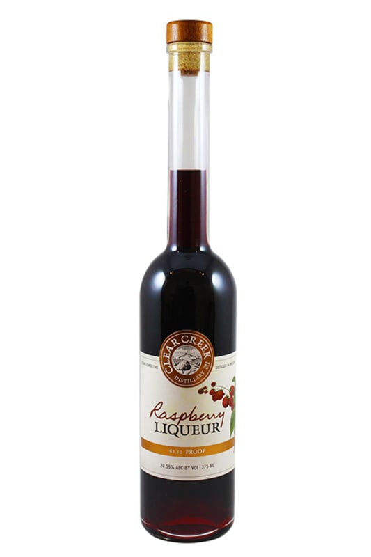 Clear Creek Raspberry Liqueur (375ML half-bottle) Front Bottle Shot