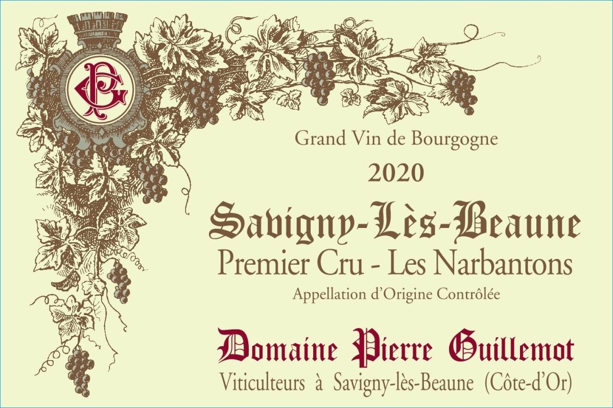 Domaine Pierre Guillemot Savigny-les-Beaune Les Narbantons Premier Cru 2020 Front Label